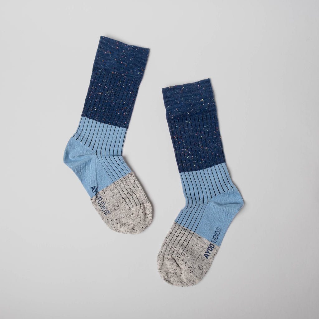 Ribbed Neps Cotton // Dark Blue//Sky Blue